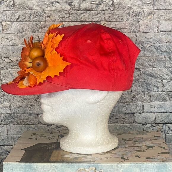 Fall Festival Baseball Cap Floral Harvest Handcrafted - Picture 4 of 5